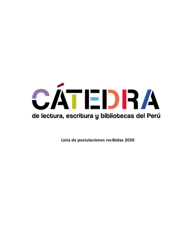 Cátedra: Lista de postulaciones recibidas 2020